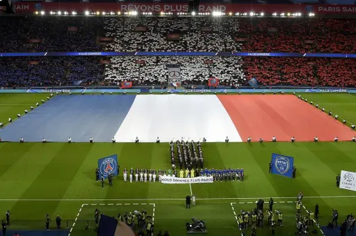Parc des princes psg paris drapeau français tricolore