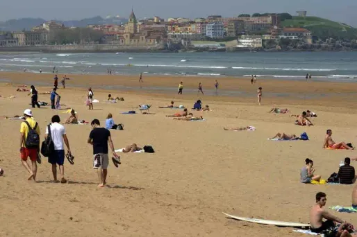 Une plage de Gijon, dans le nord-ouest de l'Espagne.