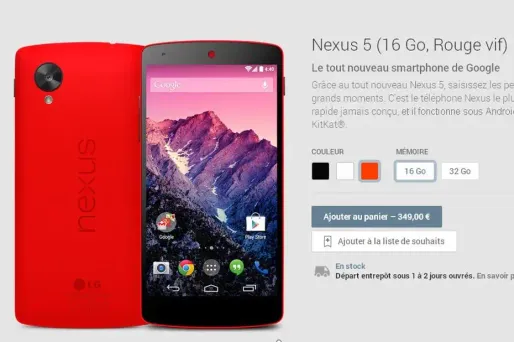 Smartphones : le Google Nexus 5 voit rouge