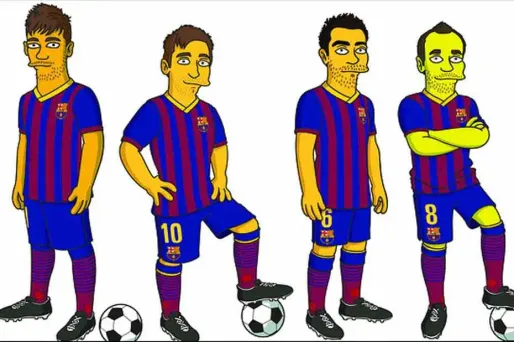 Les joueurs du Barça en version Simpsons