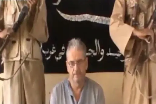 Une capture d'écran d'une vidéo tournée par les ravisseurs