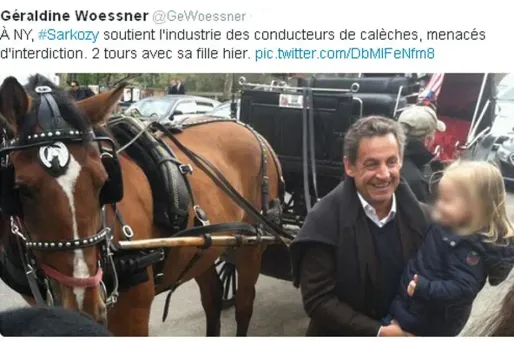 Nicolas Sarkozy en balade avec Giulia à New York