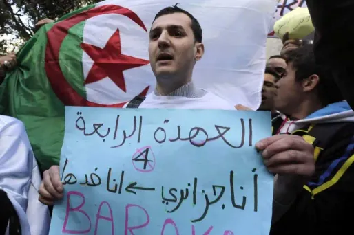 Manifestation contre un nouveau mandat d'Abdelaziz Bouteflika en Algérie.
