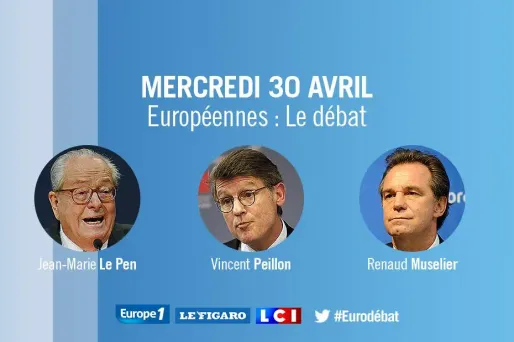 Européennes : Débat entre Vincent Peillon, Renaud Muselier et Jean-Marie Le Pen