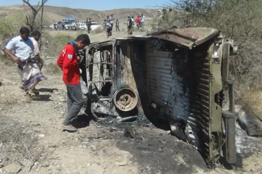 Les dégâts causés par une attaque au drone au Yémen (illustration)