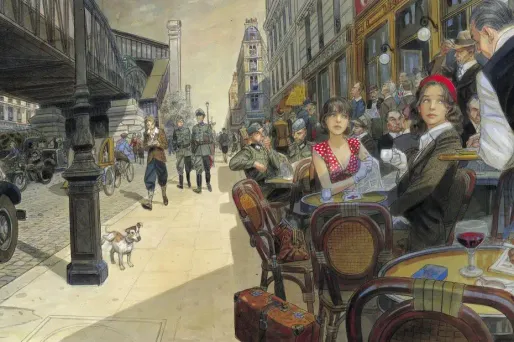 Détail du Vol du corbeau, de Jean-Pierre Gibrat.