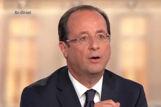 François Hollande lors du débat avec Nicolas Sarkozy le 2 mai 2012