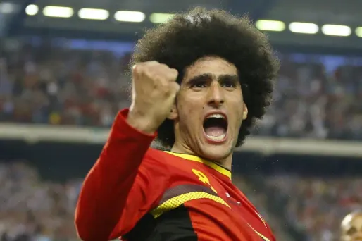 Marouane Fellaini, buteur avec la Belgique.