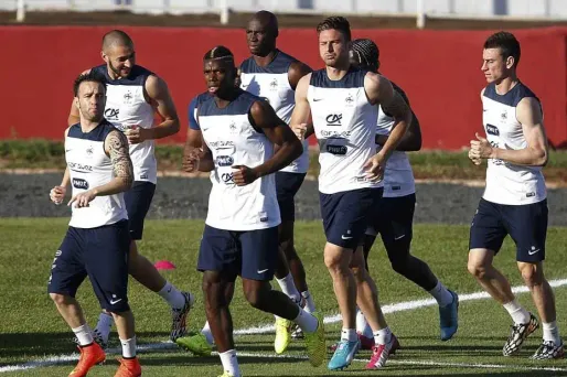 Les Bleus s'entraînent dans l'enceinte du Botafogo FC.