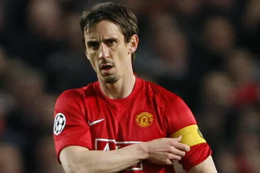 Gary Neville sous le maillot de Manchester United.