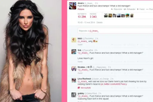 La compagne de Nasri se moque des Bleus