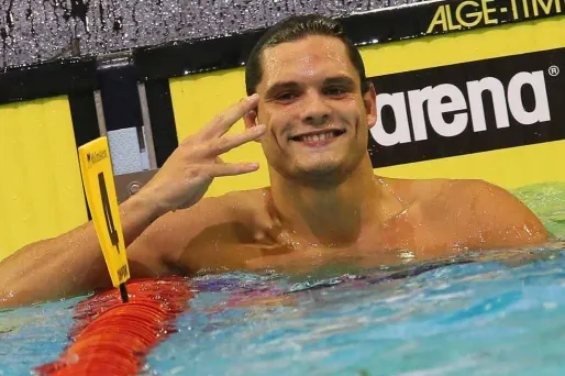 Florent Manaudou avait plus d'une demi-seconde d'avance sur son dauphin à l'arrivée du 50m nage libre.
