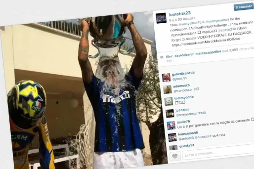 Toujours aussi provocateur, Marco Materazzi a défié son meilleur ennemi de se verser un seau d'eau glacée sur la tête. Pour la bonne cause, bien entendu.