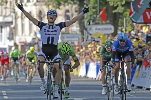 Kittel, dernier vainqueur d'étape sur le Tour 2013, a remporté la 1re étape du Tour 2014.