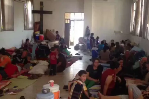 Une cinquantaine de familles s'entassent dans l'ancien funérarium de l'église Saint-Joseph d'Erbil