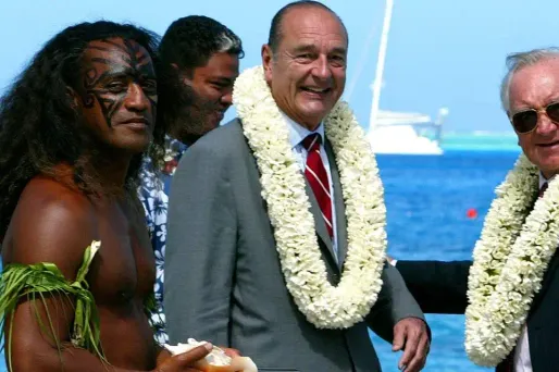 Gaston Flosse (à droite), avec son ami Jacques Chirac.