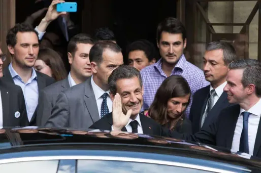 Nicolas Sarkozy lors de la remise du prix de l'appel du 18-Juin par "l'Union des jeunes pour le progrès" le 25 juin à l'Assemblée Nationale.