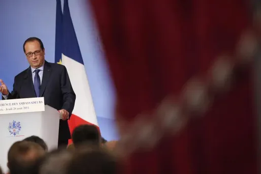 François Hollande, lors de la Conférence des ambassadeurs à Paris en août 2014 (illustration)