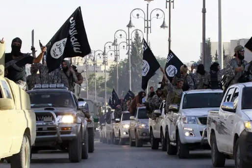 Des membres de l'Etat islamique défilent en Syrie (illustration)