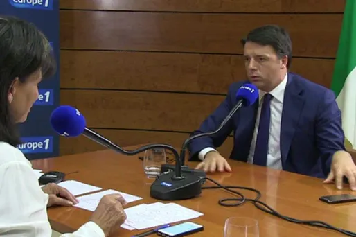 Le président du Conseil italien Matteo Renzi est l'invité d'Anne Sinclair sur Europe 1