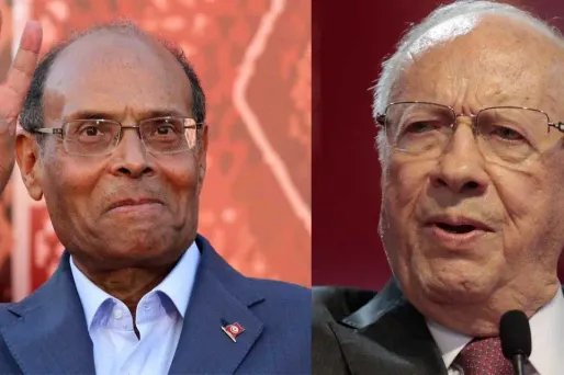 Moncef Marzouki (à gauche) et Béji Caïd Essebsi (à droite), les deux candidats à la présidentielle
