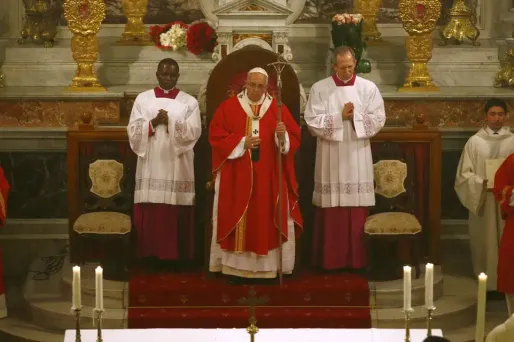 EN IMAGES - Le Pape François à la mosquée bleue d'Istanbul