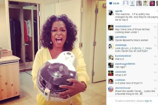 La star de la télévision américaine a assuré sur Twitter que la friteuse sans huile de Seb avait "changé sa vie".