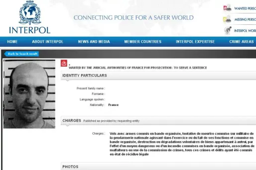 En cavale, Faïd "wanted" par Interpol