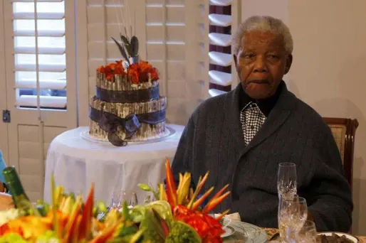 Nelson Mandela le jour de son anniversaire.