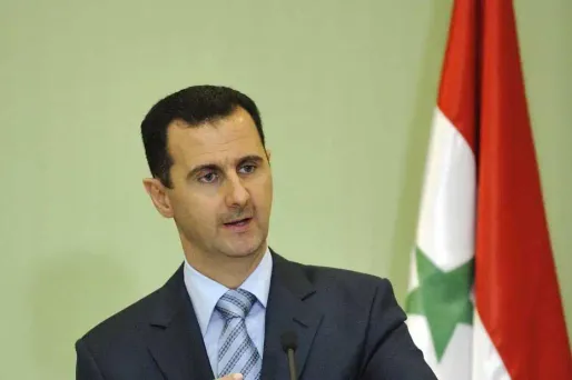 Bachar al-Assad lors d'un discours à Damas.
