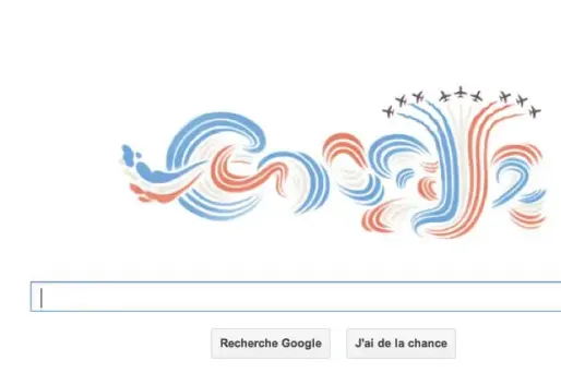14 juillet : un Doodle "bleu, blanc, rouge"