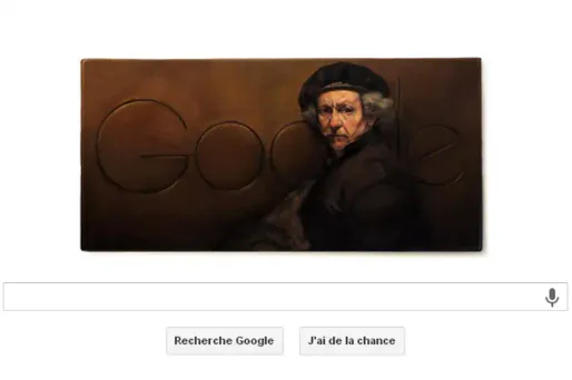 Le "G" du logo de Google est aujourd'hui remplacé par un autoportrait du peintre Rembrandt, à l'occasion du 407e anniversaire de sa naissance.
