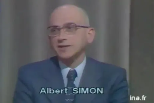Albert Simon, invité du 20 h de PPDA sur Antenne 2 , le 10 juillet 1978.