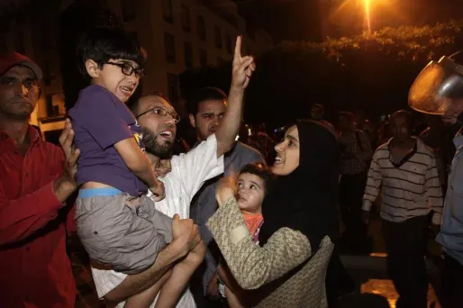 Des manifestants vendredi soir à Rabat.