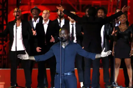 Le rappeur Kery James, lors de la cérémonie d’ouverture des 7e Jeux de la Francophonie, samedi à Nice.