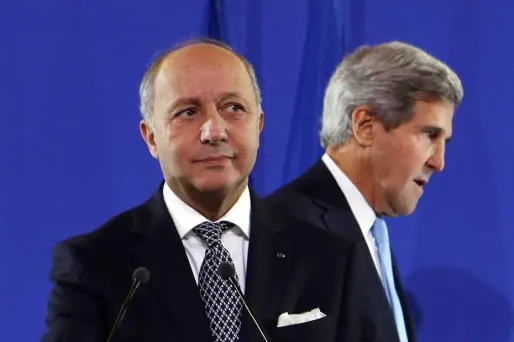 Les chefs de la diplomatie française et américaine, Laurent Fabius et John Kerry.
