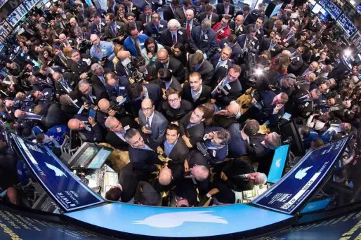 Il y avait foule en ce jeudi 7 novembre pour l'introduction en Bourse de Twitter, à New York.