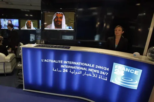 Le stand de France 24 au salon MIPTV de Cannes, en avril 2012.