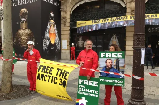 Greenpeace : manifestation de soutien à Paris