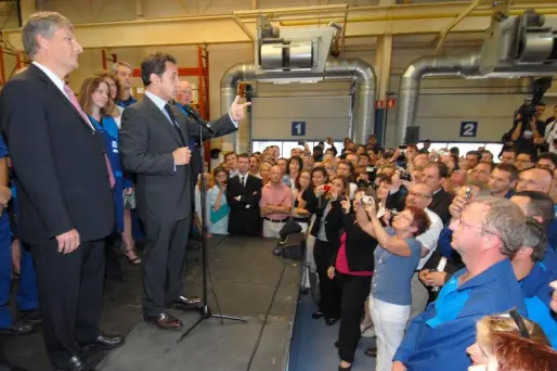 En 2008, Nicolas Sarkozy était allé à la rencontre des ouvriers de Poclain-Hydraulics dans l'Oise.