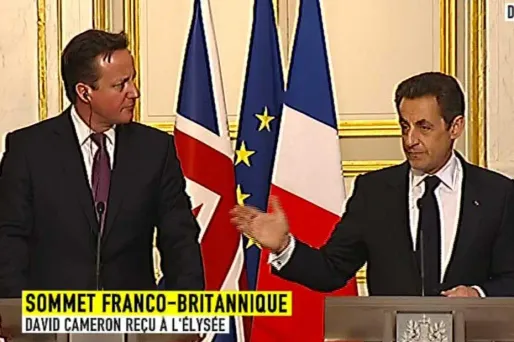 Nicolas Sarkozy et David Cameron à l'issue du sommet.
