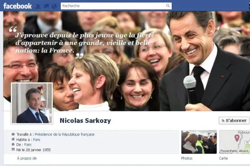 Une nouvelle page Facebook pour le futur candidat Sarkozy (Le Lab)