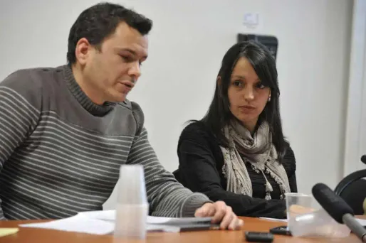 Elodie, la compagne de Jérémy Buan et le syndicaliste CFDT Yohann Ménard