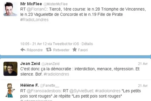 Les messages de ce genre ont fleuri sur le Net dès 18 heures, tant sur Twitter que sur des sites francophones étrangers. Marc Vasseur, proche de l'un d'eux, justifie leur action.