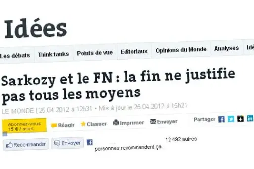 Sarkozy : "Si c'est le Monde qui le dit, alors "