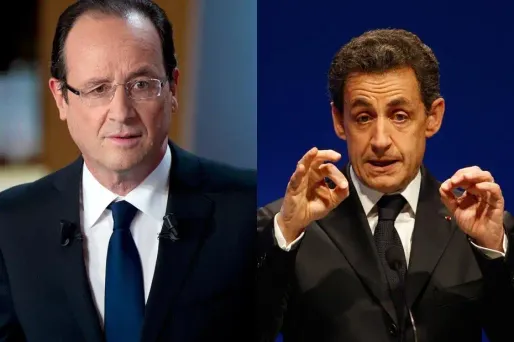 De nouvelles règles pour comptabiliser le temps de parole de François Hollande (G) et Nicolas Sarkozy (D) sont entrées en vigueur lundi 23 avril 2012