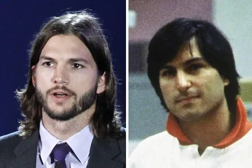 Ashton Kutcher, à gauche, Steve Jobs en 1978, à droite. Une ressemblance ?