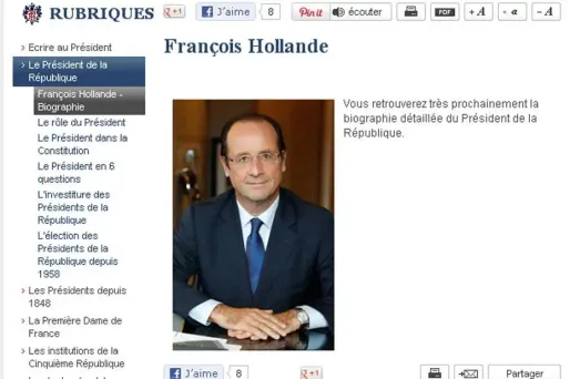 Le site Elysee. fr a entamé sa mue