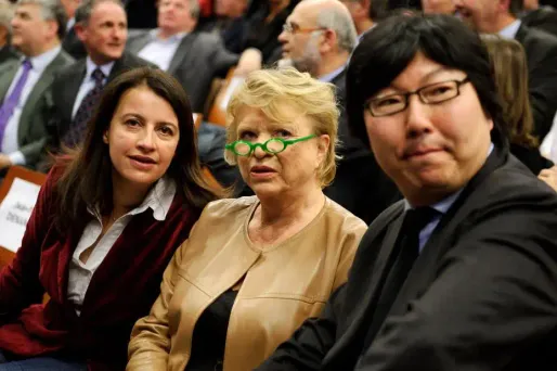Cécile Duflot, Eva Joly et Jean-Vincent Placé lors du meeting de François Hollande, le 27 avril à Limoges