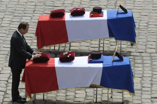 Le président de la République a prononcé jeudi l'éloge funèbre des 4 soldats morts samedi en Afghanistan.
